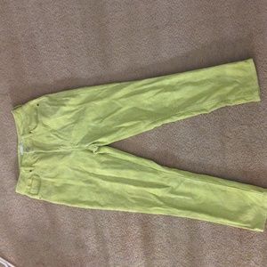 Lime green PacSun corduroy 27 mom pants